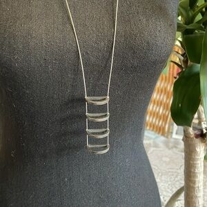 90’s Artisan Jeweler Crafted Steel cable Silver Necklace , unknown artist